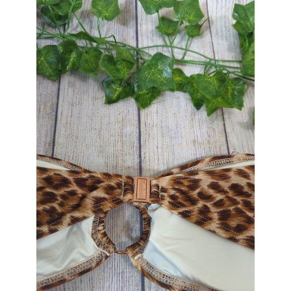 Zimmermann Women's Bikini Top Strapless Animal Print Cheetah Ring Size 1 - Picture 5 of 7